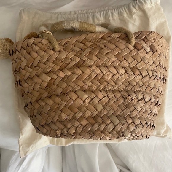 KAYU Mini St Tropez Pom Pom Straw Tote - Raffia & Basket - Picture 3 of 5